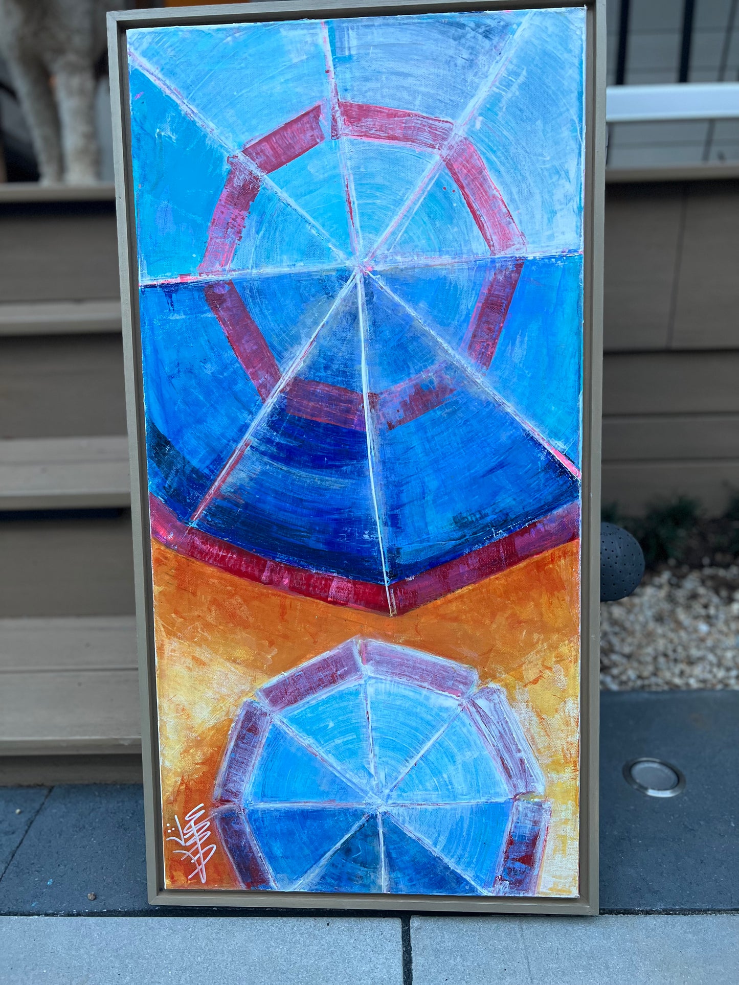 Navy beach umbrellas