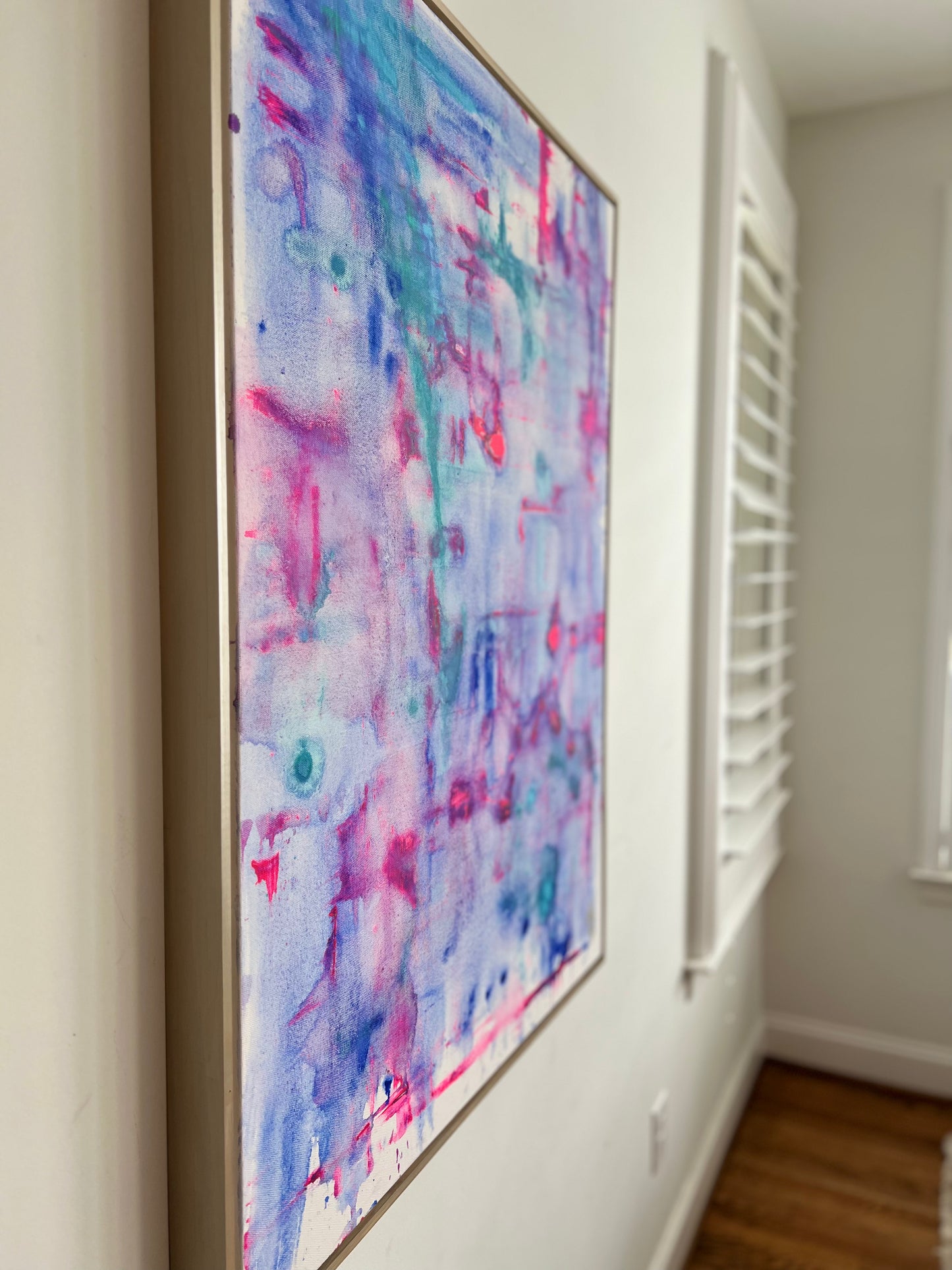 31x41 Saturated abstract blues, pinks 30x40