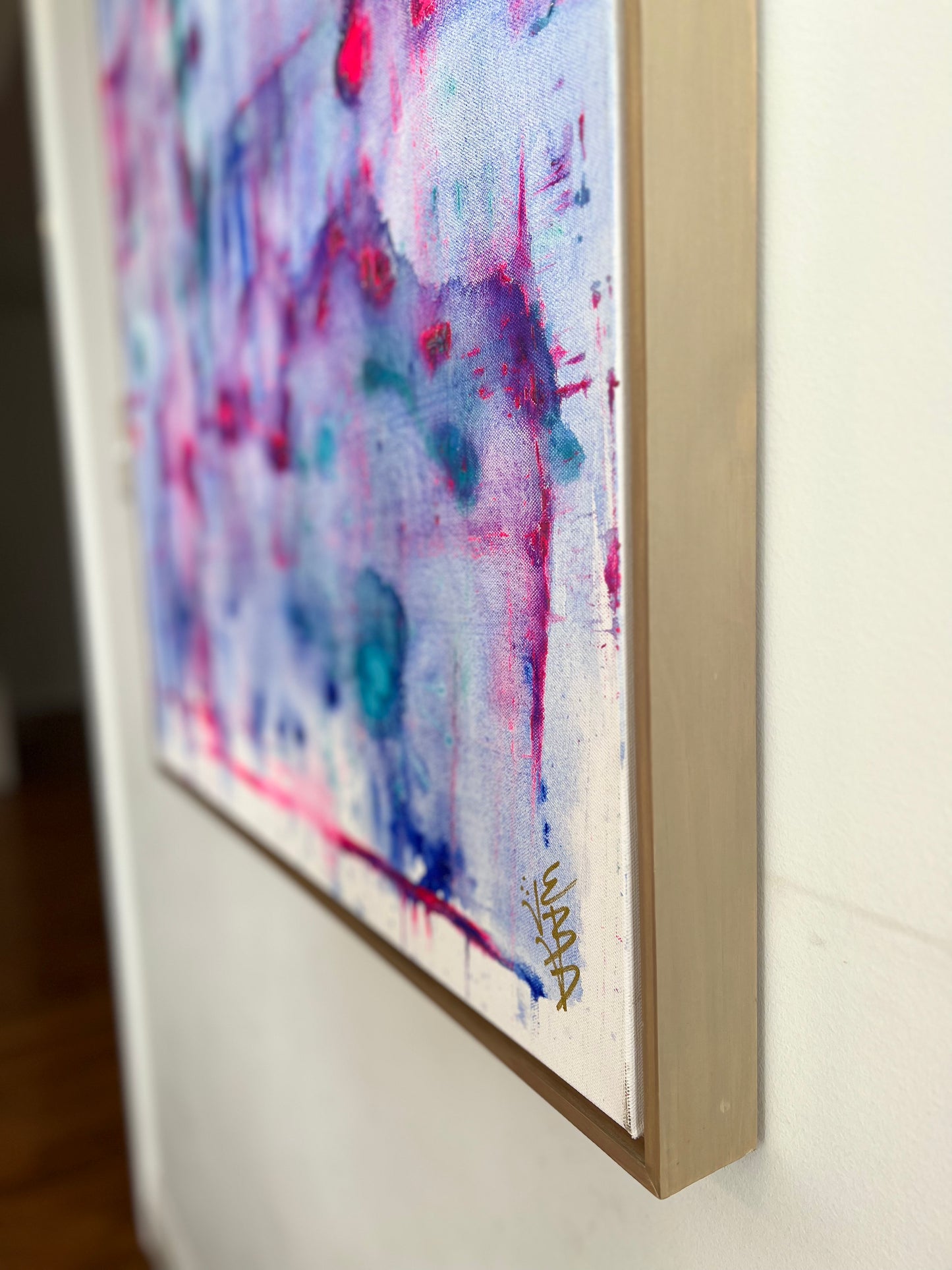 31x41 Saturated abstract blues, pinks 30x40