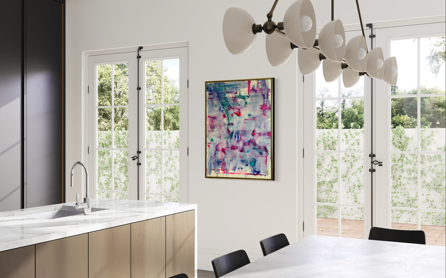 31x41 Saturated abstract blues, pinks 30x40