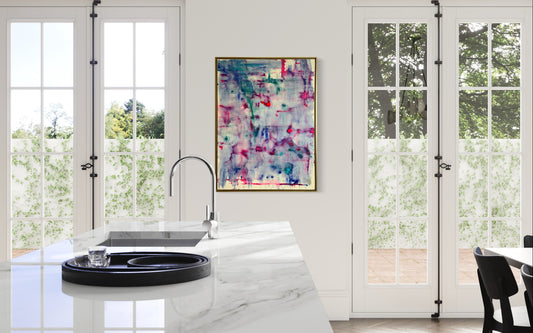 31x41 Saturated abstract blues, pinks 30x40