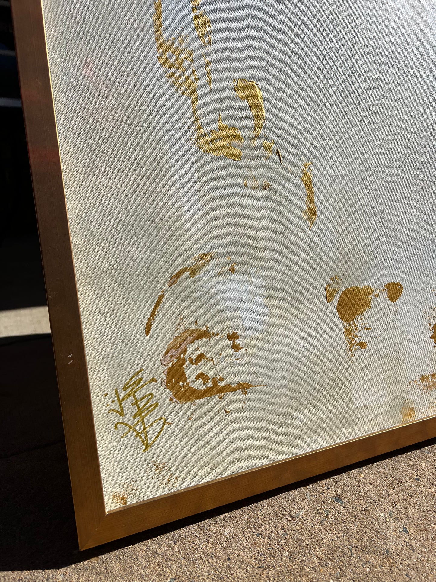 White and gold abstract pair