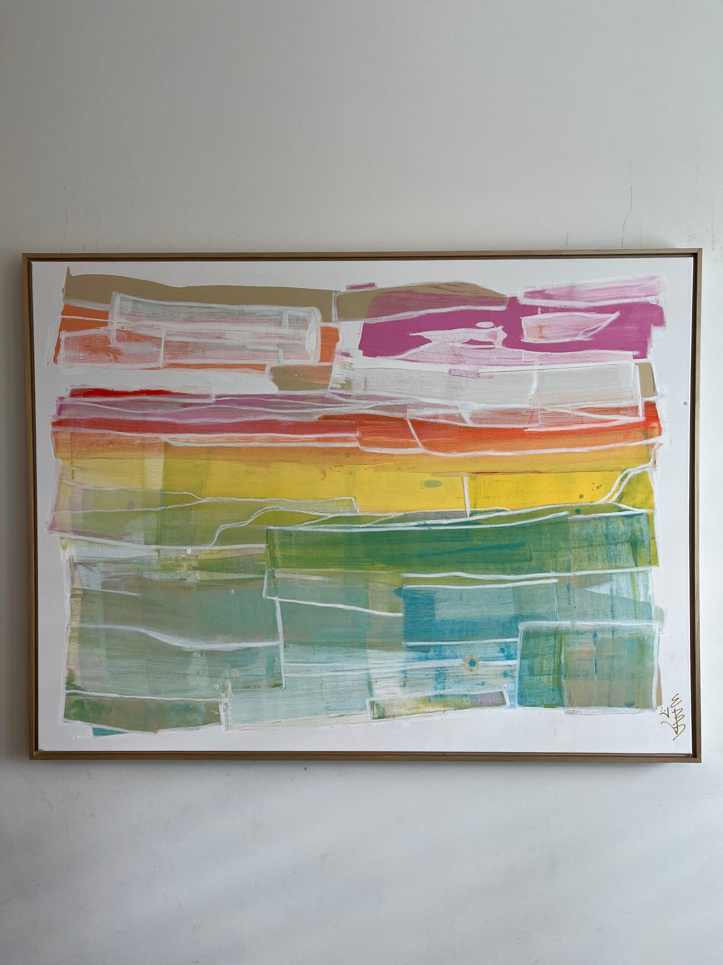 36x48 palette scape abstract rainbow sunset