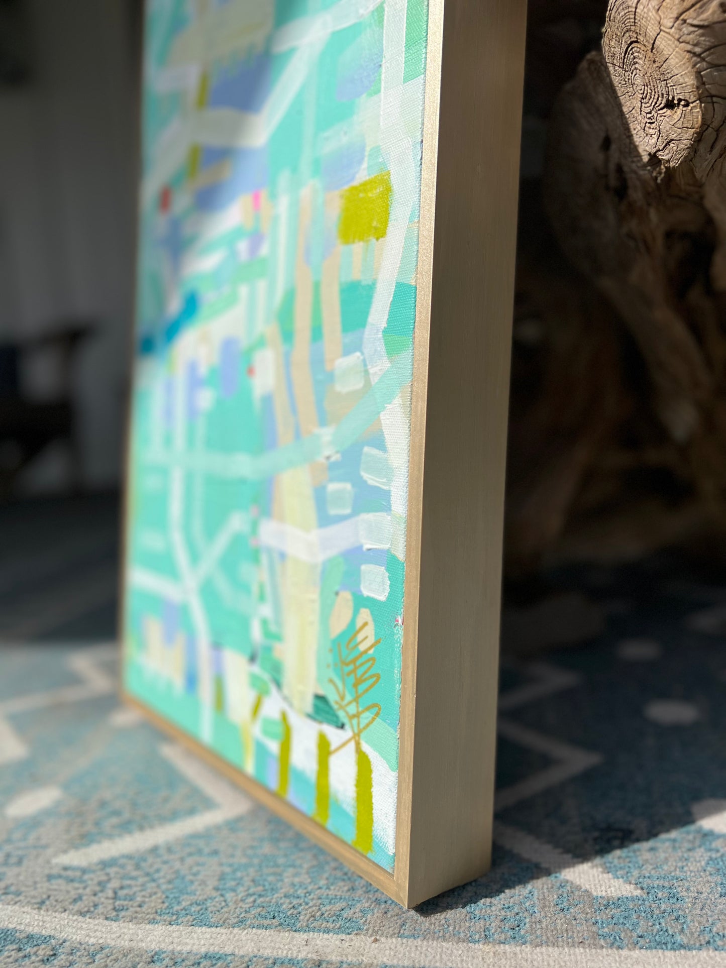 Intersections blue green abstract