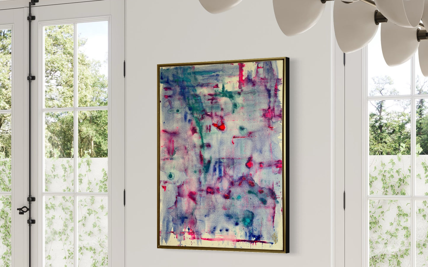 31x41 Saturated abstract blues, pinks 30x40