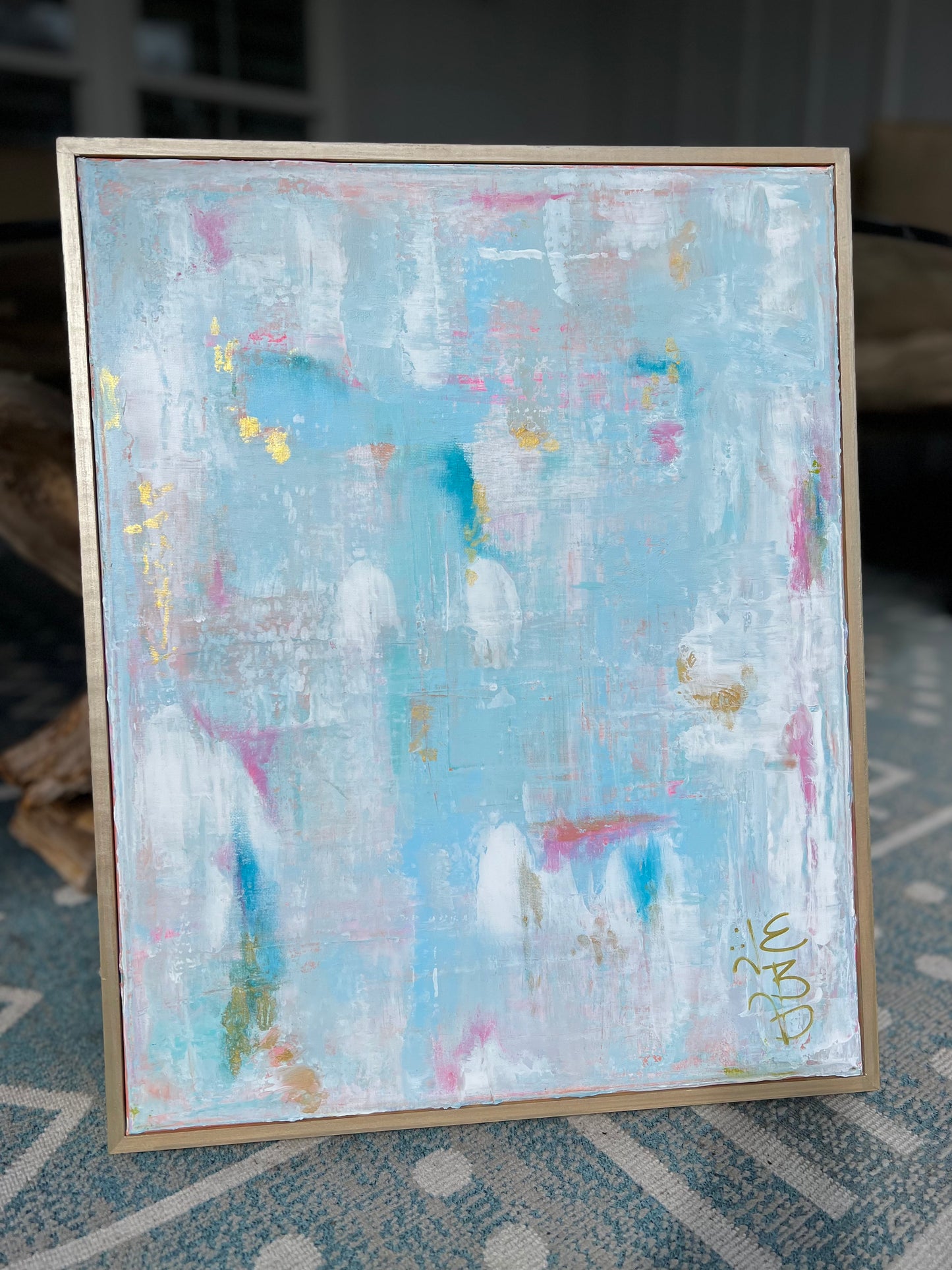 Blue wash abstract 16x20