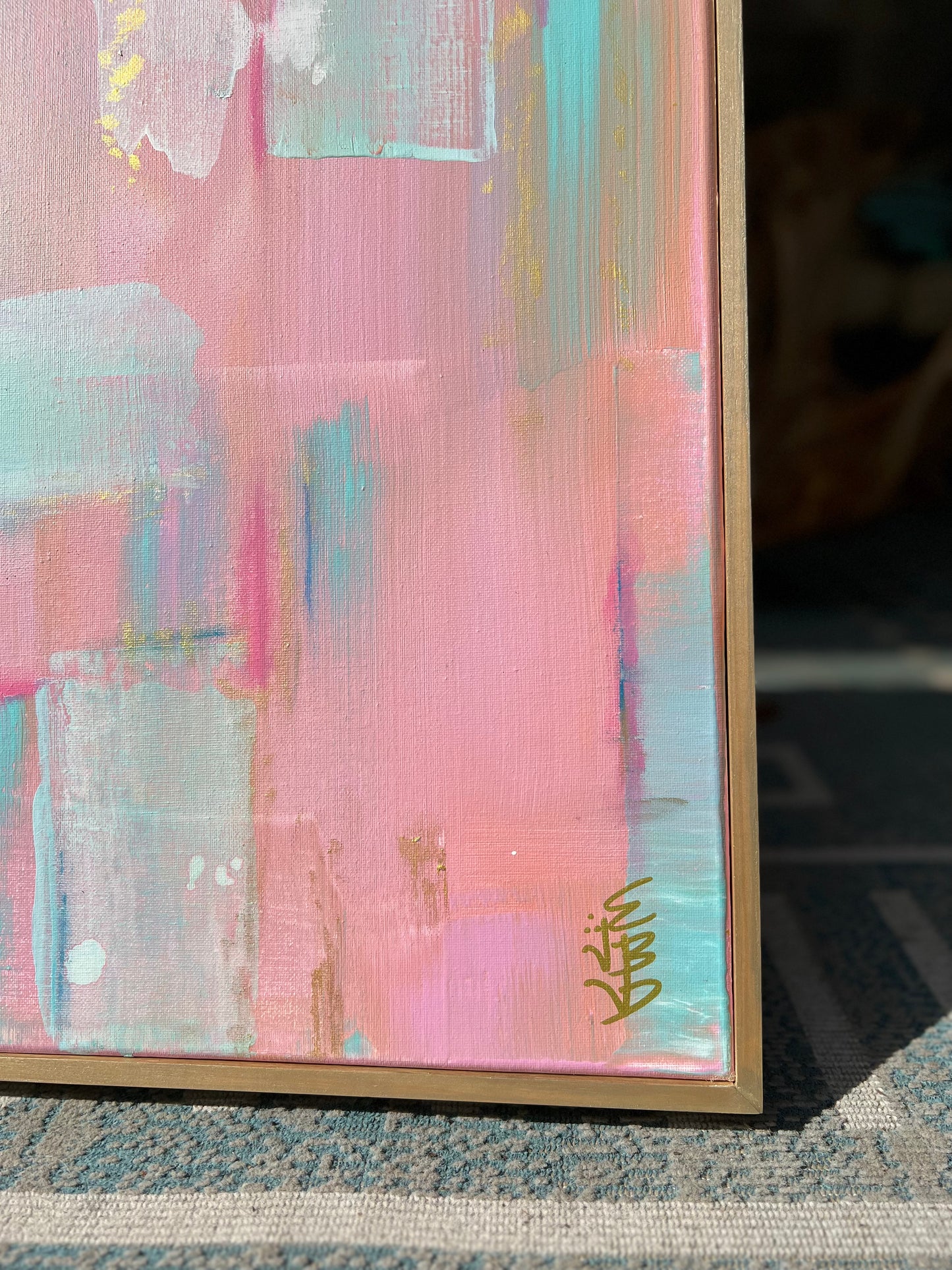 16x20 Pink wash abstract