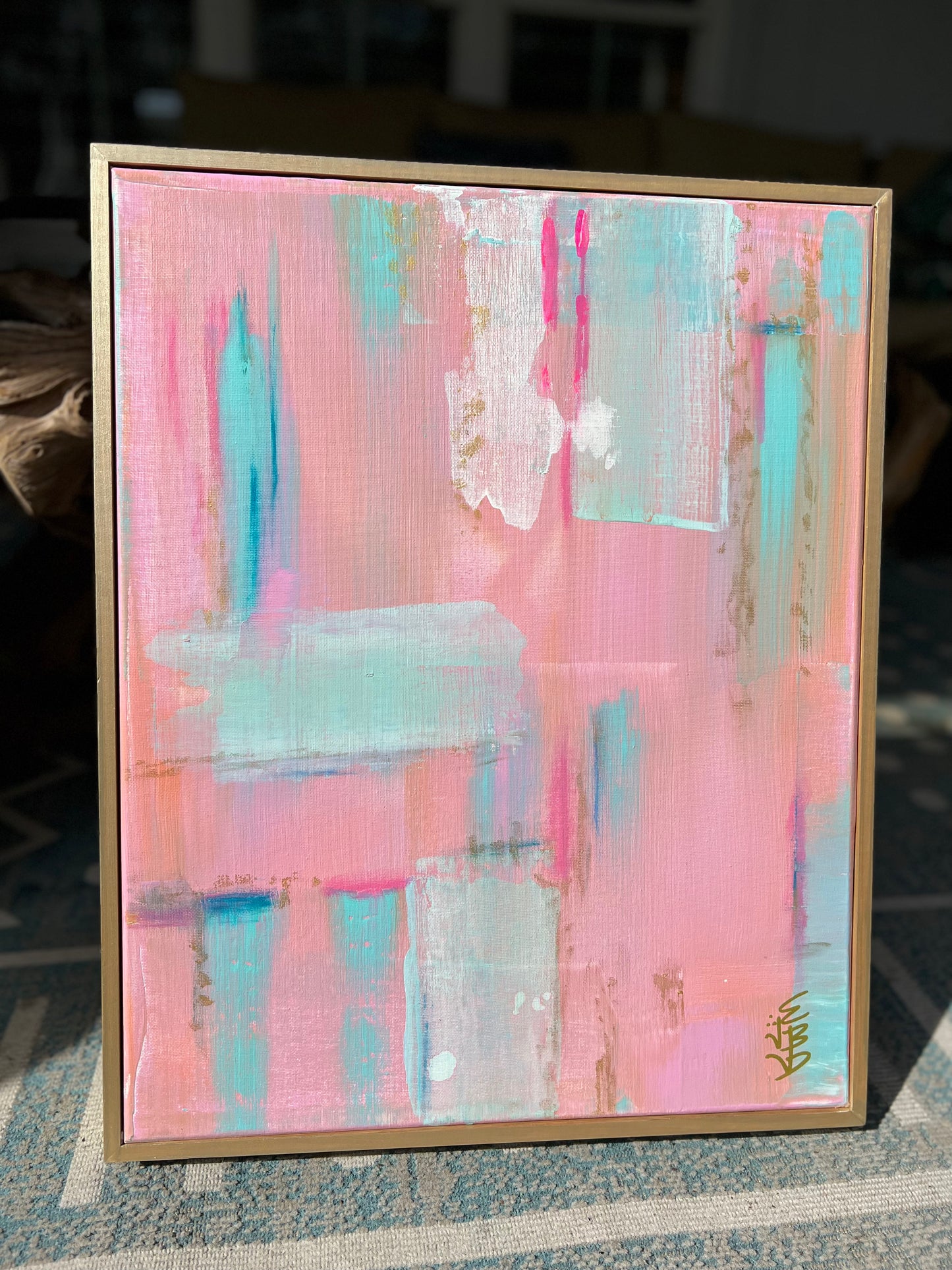 16x20 Pink wash abstract