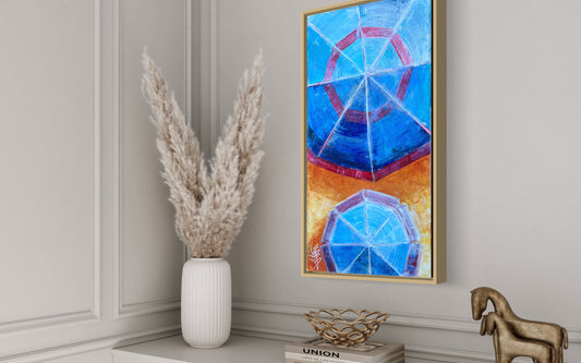 Navy beach umbrellas