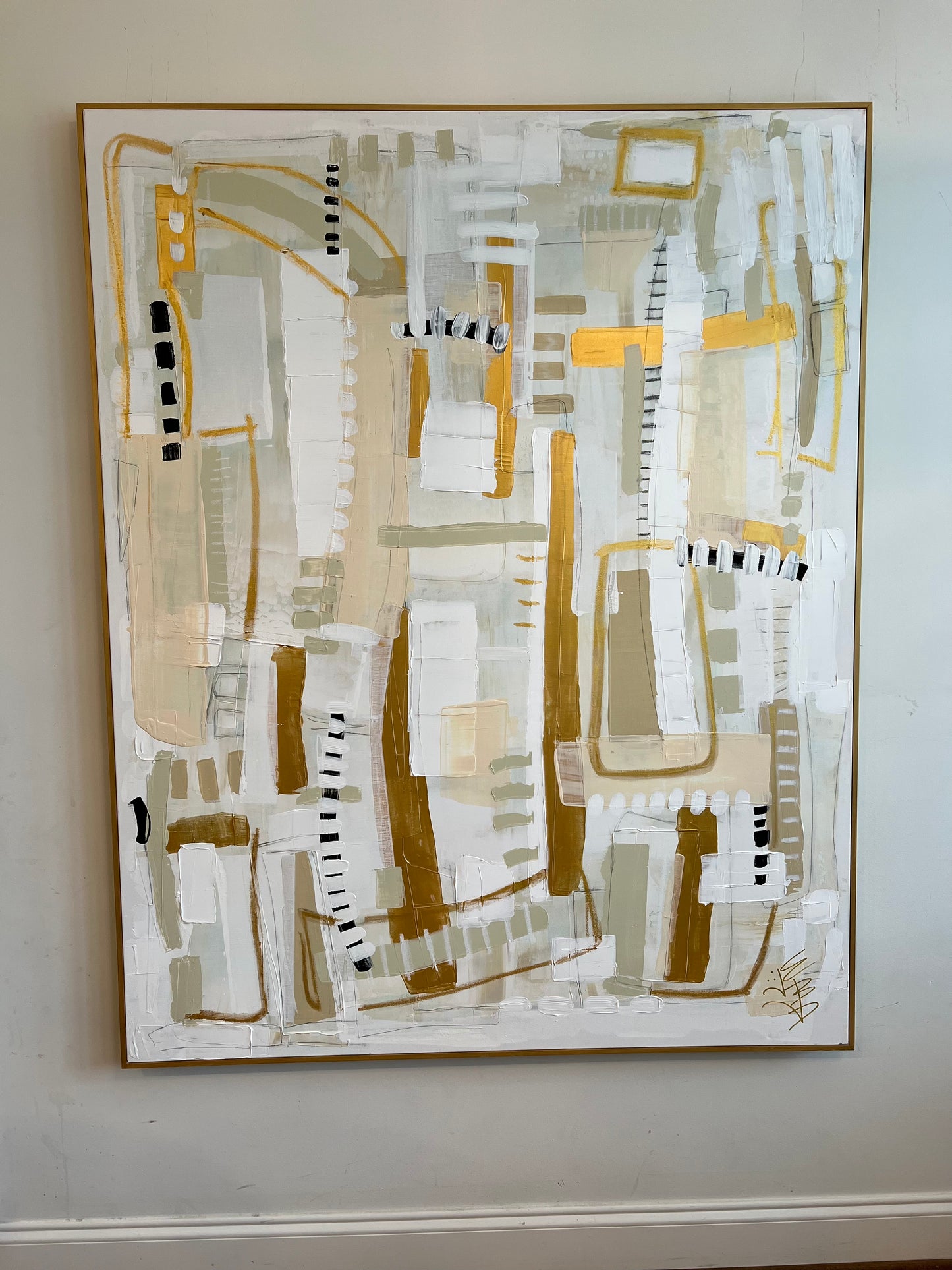 48x60 Patterned abstract, neutrals